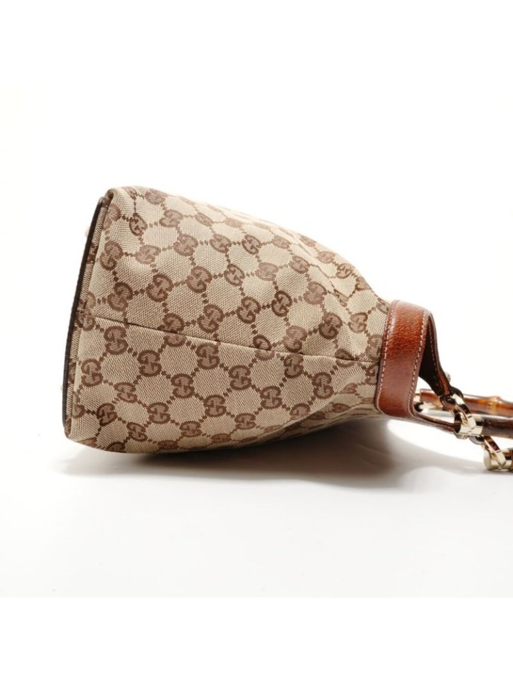 ★SOLD★ Gucci Shoulder Bag GG Canvas Bamboo - Picture 4 of 10